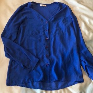 Blue sheer button up